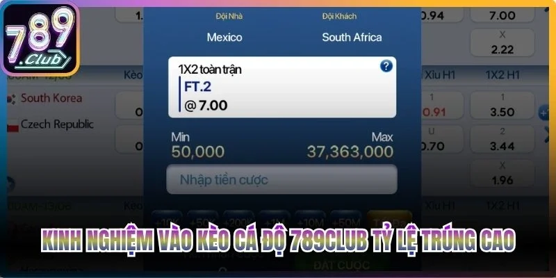 Kinh nghiệm vào kèo cá độ trực tuyến 789Club tỷ lệ trúng cao