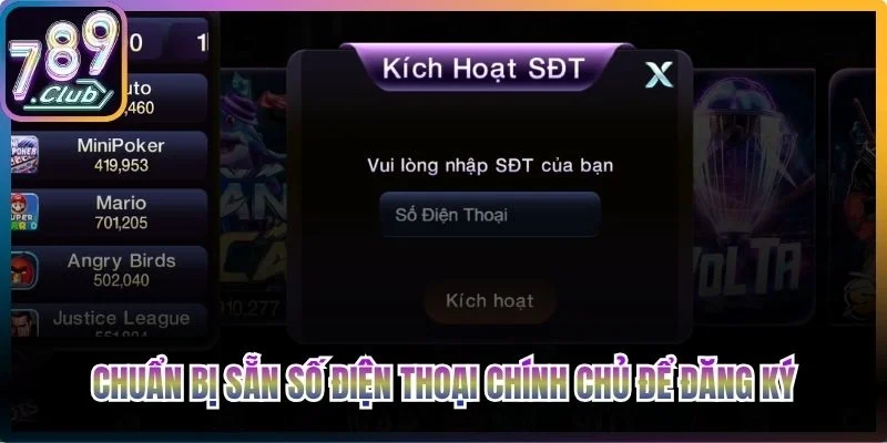 Chuẩn bị sẵn số điện thoại chính chủ để đăng ký