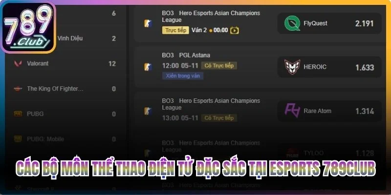 Hệ sinh thái các bộ môn thể thao điện tử đặc sắc nhất tại Esports 789Club