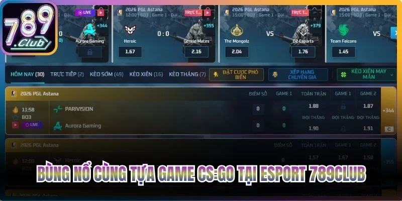 Bùng nổ cùng tựa game CS:GO tại Esport 789Club